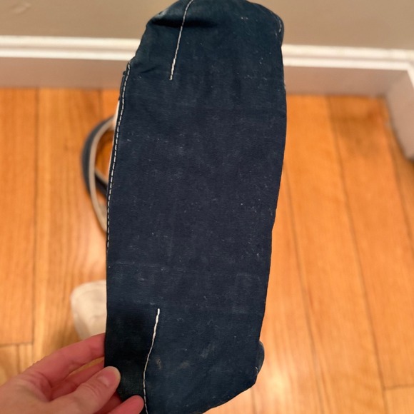 Vtg L.L.Bean Boat Tote 'Radar Bob' Corgi Embroidered Canvas Bag Green Trim - Picture 7 of 12